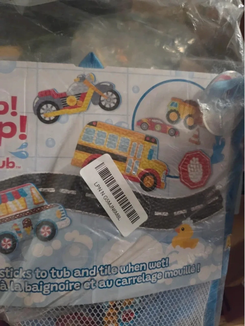 Kids beep beep , bath , time , fun sticks to tub and tile